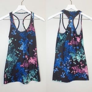Lululemon Black Floral Racerback Tank Top